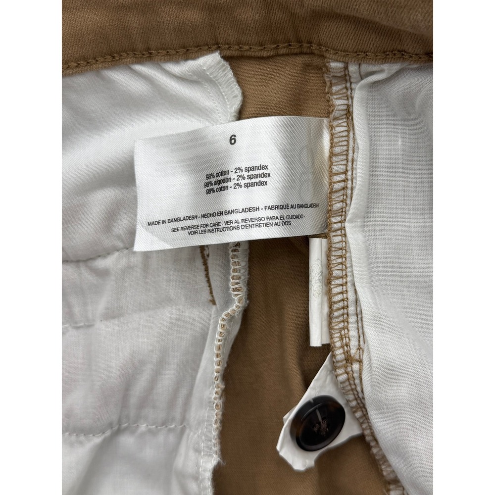 Ella Moss Wide Leg Crop Chino Pant Brown Stretch High Rise Cotton Twill Womens 6 - Picture 6 of 7